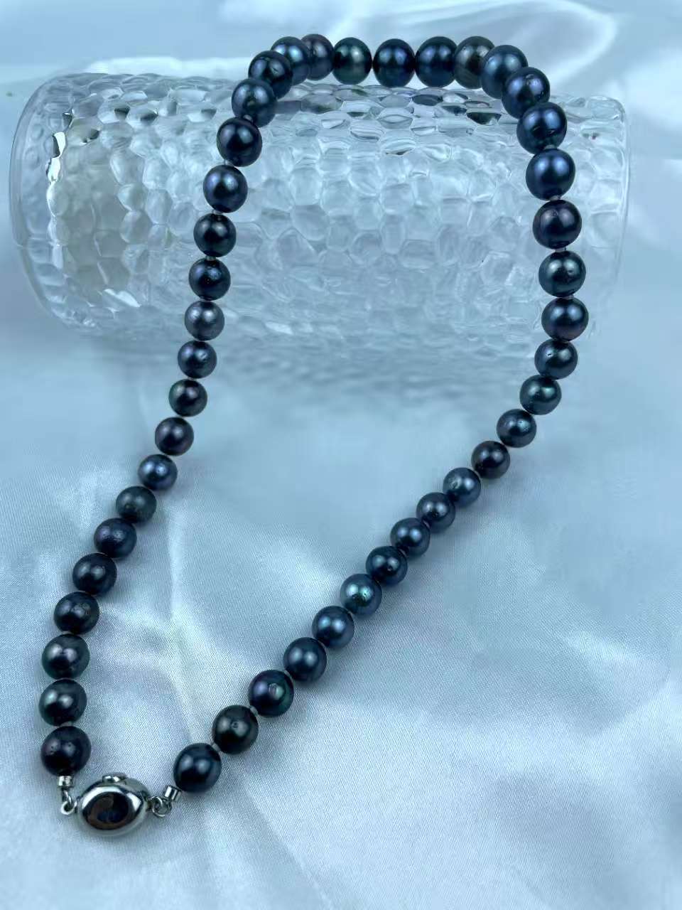 N 01  Seawater pearls Tahitian Pearl Necklace S925 Clasp 18" Necklace