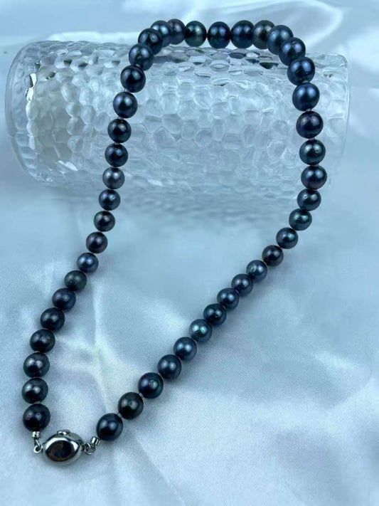 N 01  Seawater pearls Tahitian Pearl Necklace S925 Clasp 18" Necklace